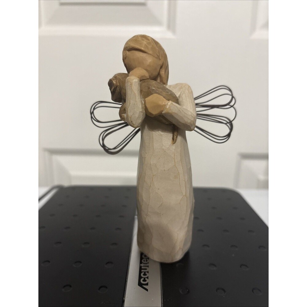 Willow Tree Angel of Friendship (26011) Girl Dog Puppy With Some Wear